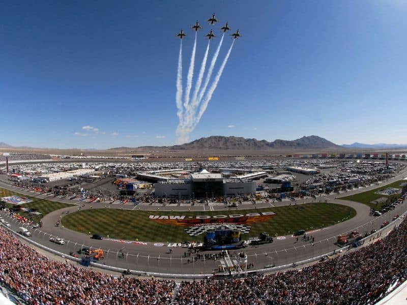 NASCAR pre-race ceremonial fly over at Las Vegas motor-speedway
