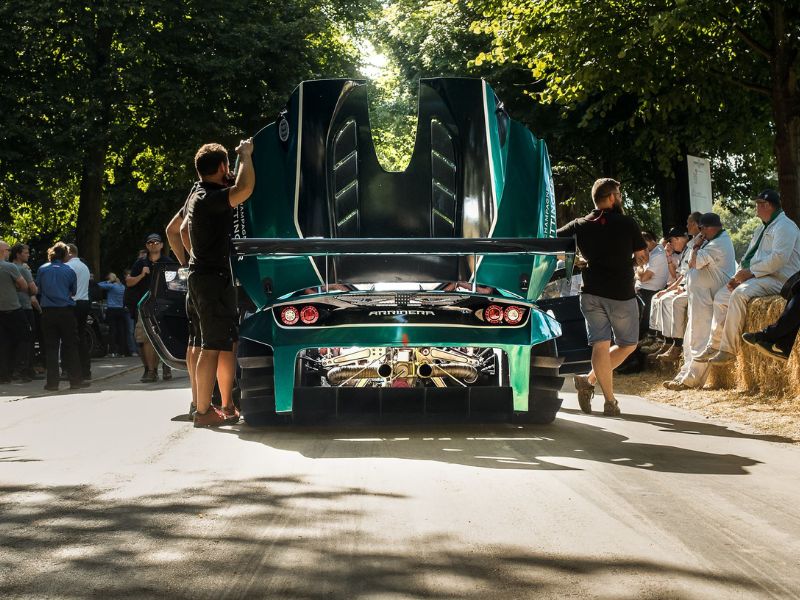 2017 green Arrinera Hussarya GT3 showing some of the craftsmanship through the aerodynamic gaps